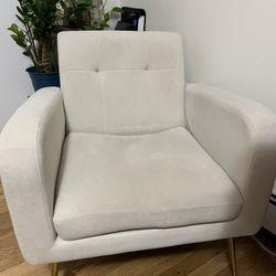 Beige Upholstered Armchair