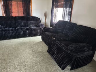 (RECLINING) Brand New Super Plush Sofa Loveseat Set