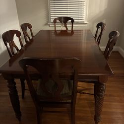 Dining Table with 2 Leaves and 8 Chairs