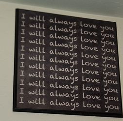 I WILL ALWAYS LOVE YOU BLACK CHALKBOARD STYLE TYPOGRAPHY FRAMED WALL ART INSPIRATIONAL QUOTE SIGN HOME DECOR
