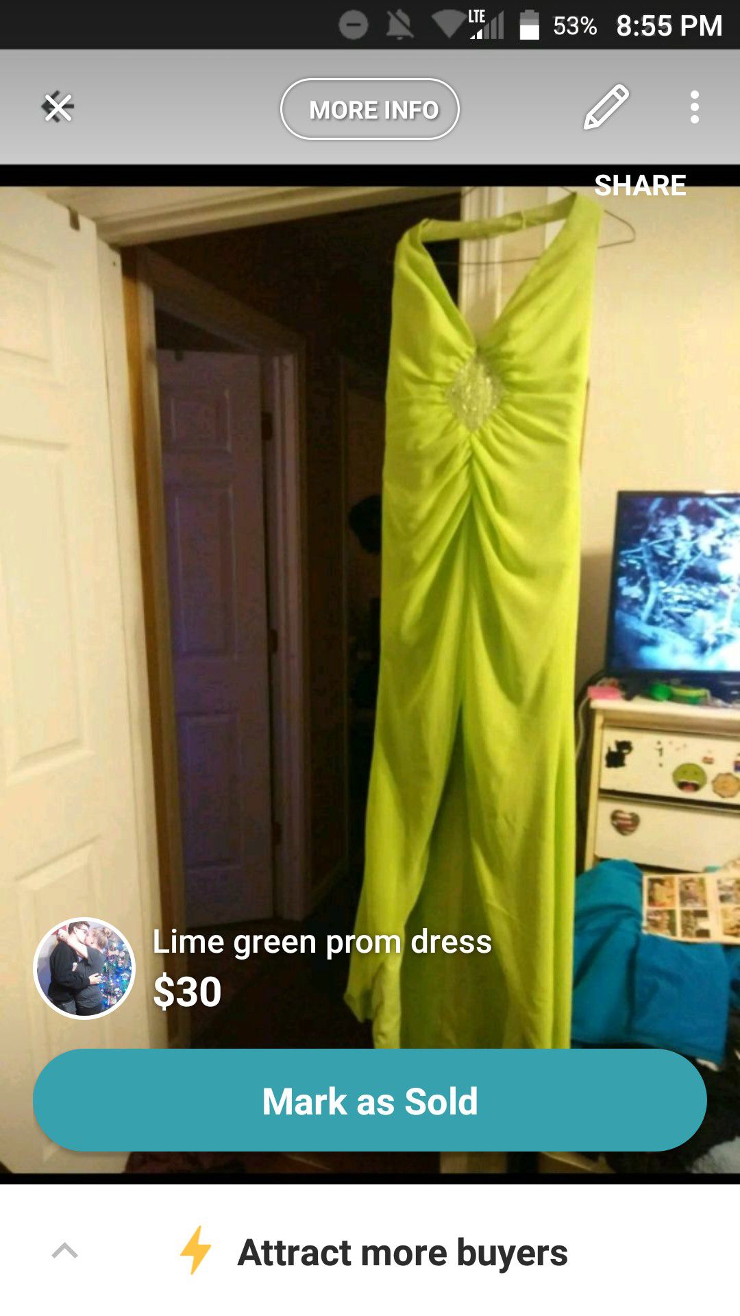 Lime green prom dress