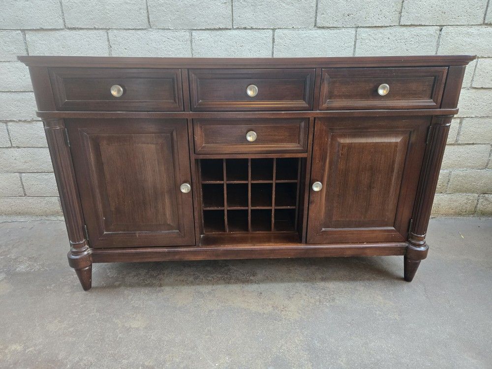 Solid Wood Buffet with wine rack