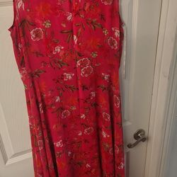 Calvin Klein pink flower dress L