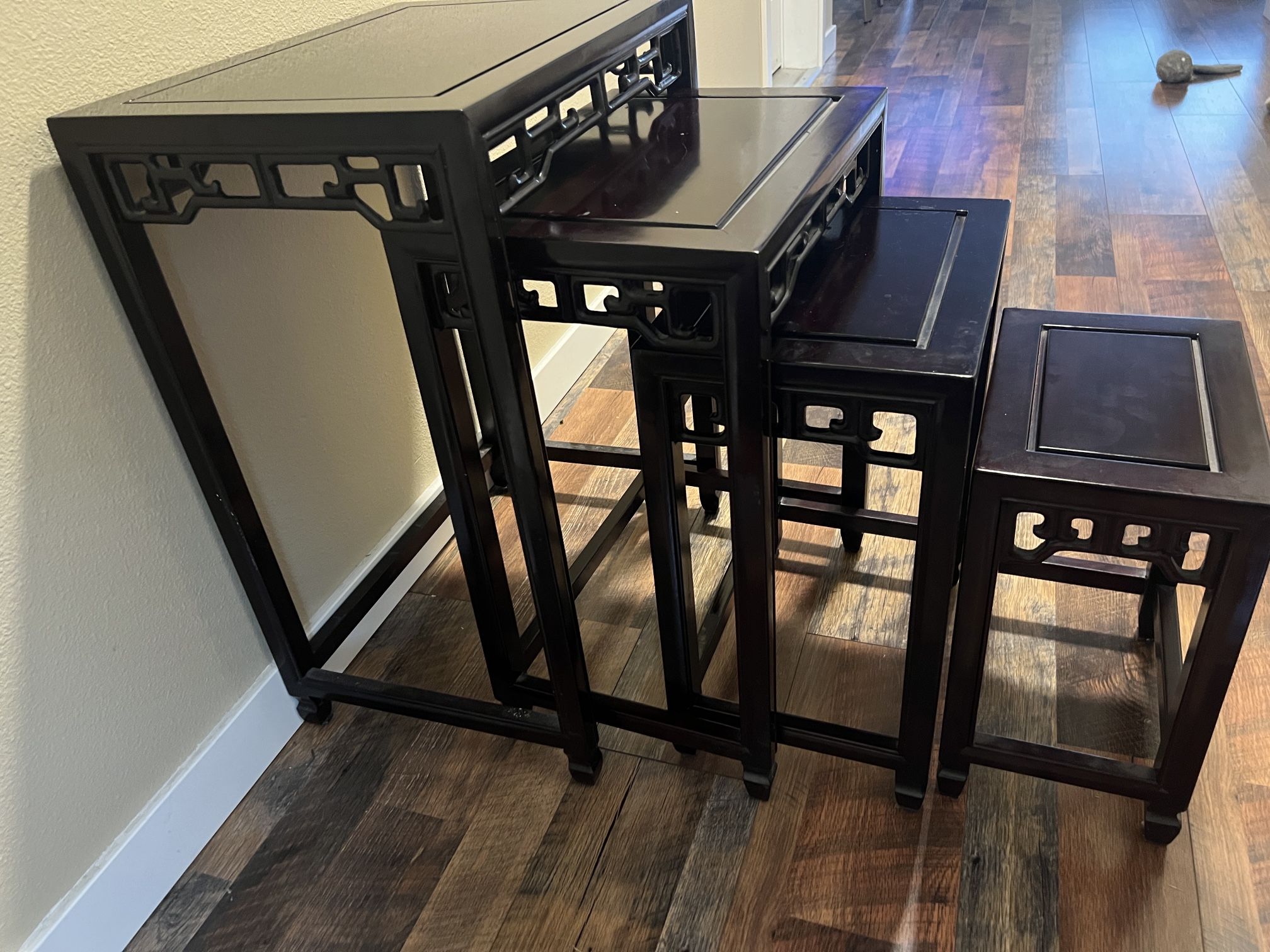 Carved Chinese Nesting Tables