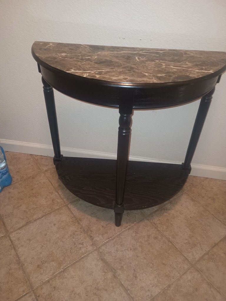 Furniture - Entryway Table - Narrow Console Table - Console Table Hallway Decor Marble Finish Look 