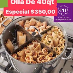  Especial $350.00  OllaVaporera Tamalera Con Su Nuevo Divisor Y Parrilla Capacidad 120 Tamales Para Birria Menudo Pozole Princess House 