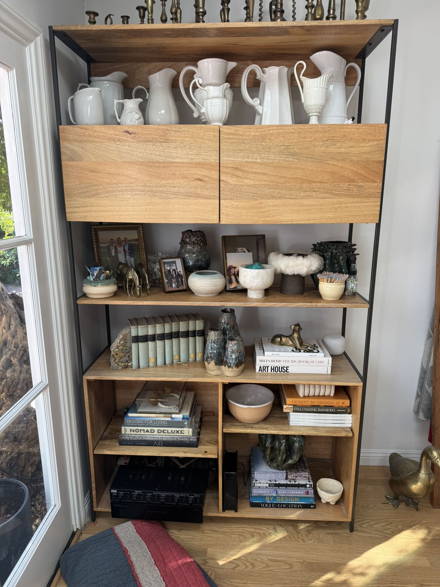 West Elm Industrial Open & Closed Storage Bookcase (48