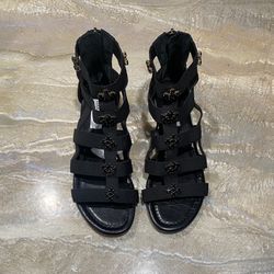 Jimmy Choo Black Elastic Embellished Gladiator Sandals Women’s 38 