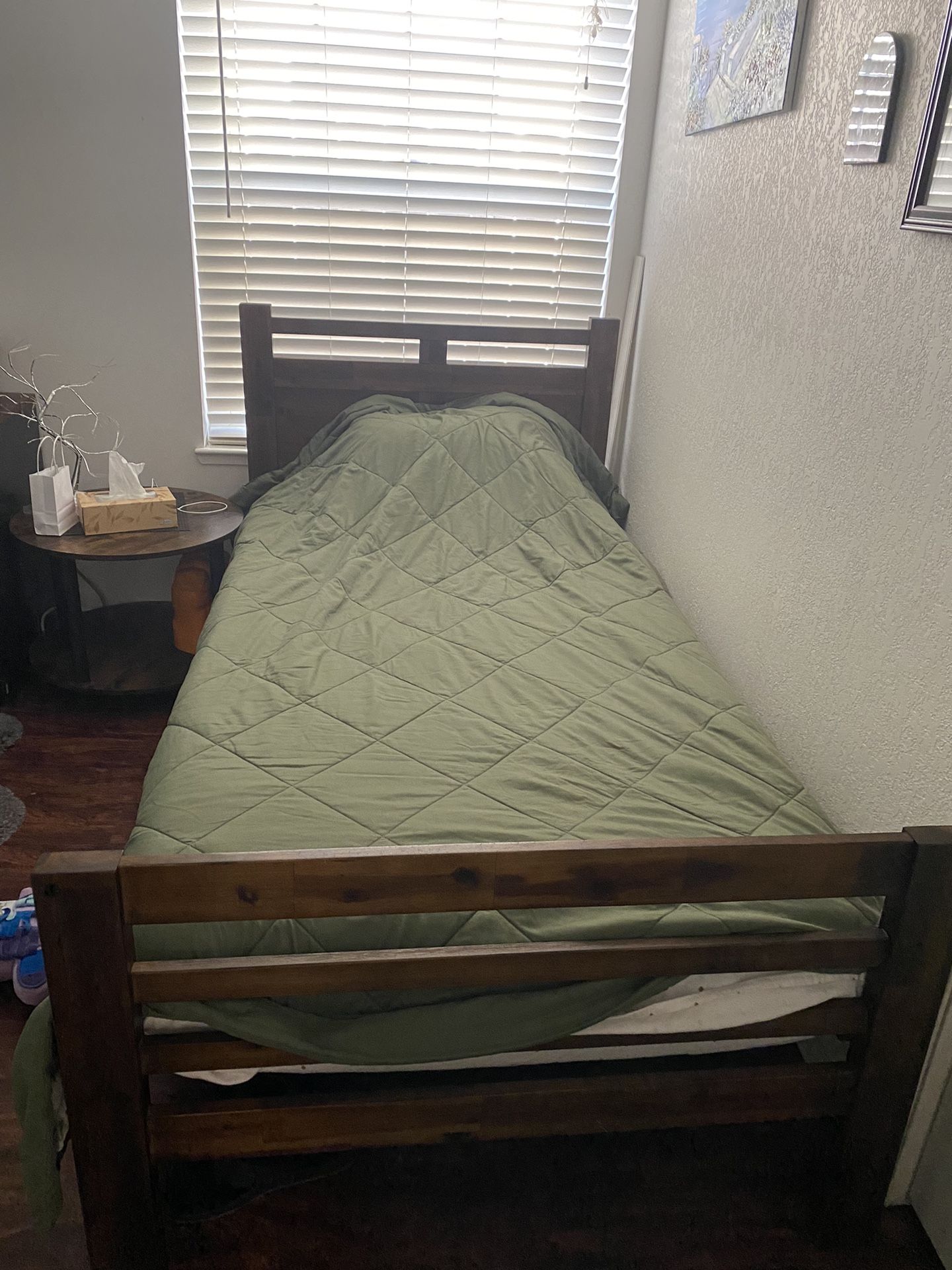 Twin Bed Side Table And Desk 
