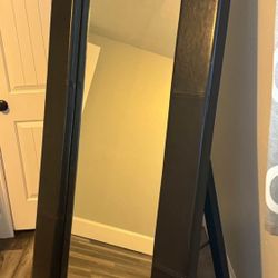 Large Brown Leather Framed Mirror - Quality 