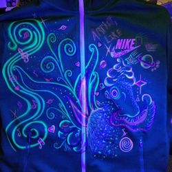 Custom Painted Nike Jacket Green/Neon $45