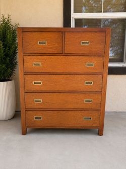 Solid Wood 6 Drawer Chest Cabinet