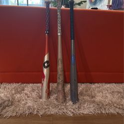 Baseball Bats 2 Wood 1 Aluminum