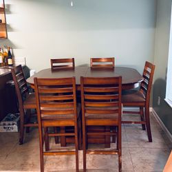 Solid Wood Dining Table with 6 Chairs – Moving Sale – Must Go!