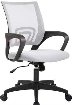 Ergonomic Office Chair | Mid-Back Swivel Desk Chair | White（SFC-0024-WHT)