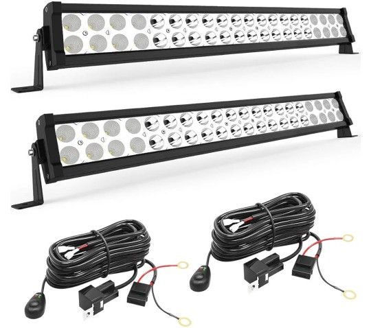 LED Light Bar 2pcs 24 inches Light Bar Spot Flood Combo Off Road Driving Lights