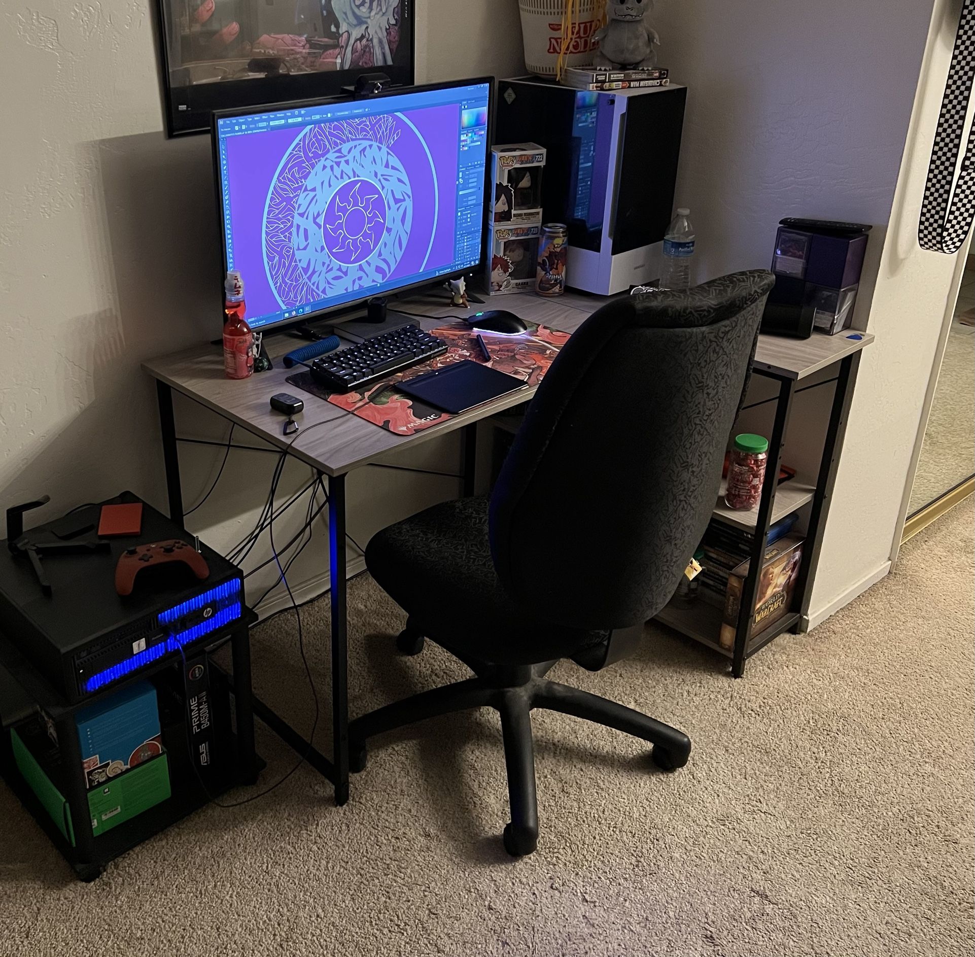 Gray Oak Computer Desk