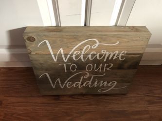 Wooden wedding sign 14” x 11”
