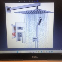 SR SUN RISE 12”Brushed Nickel Wall Mount Shower System SRSH-BND1203