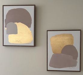 Gold and Gray Canvas Art