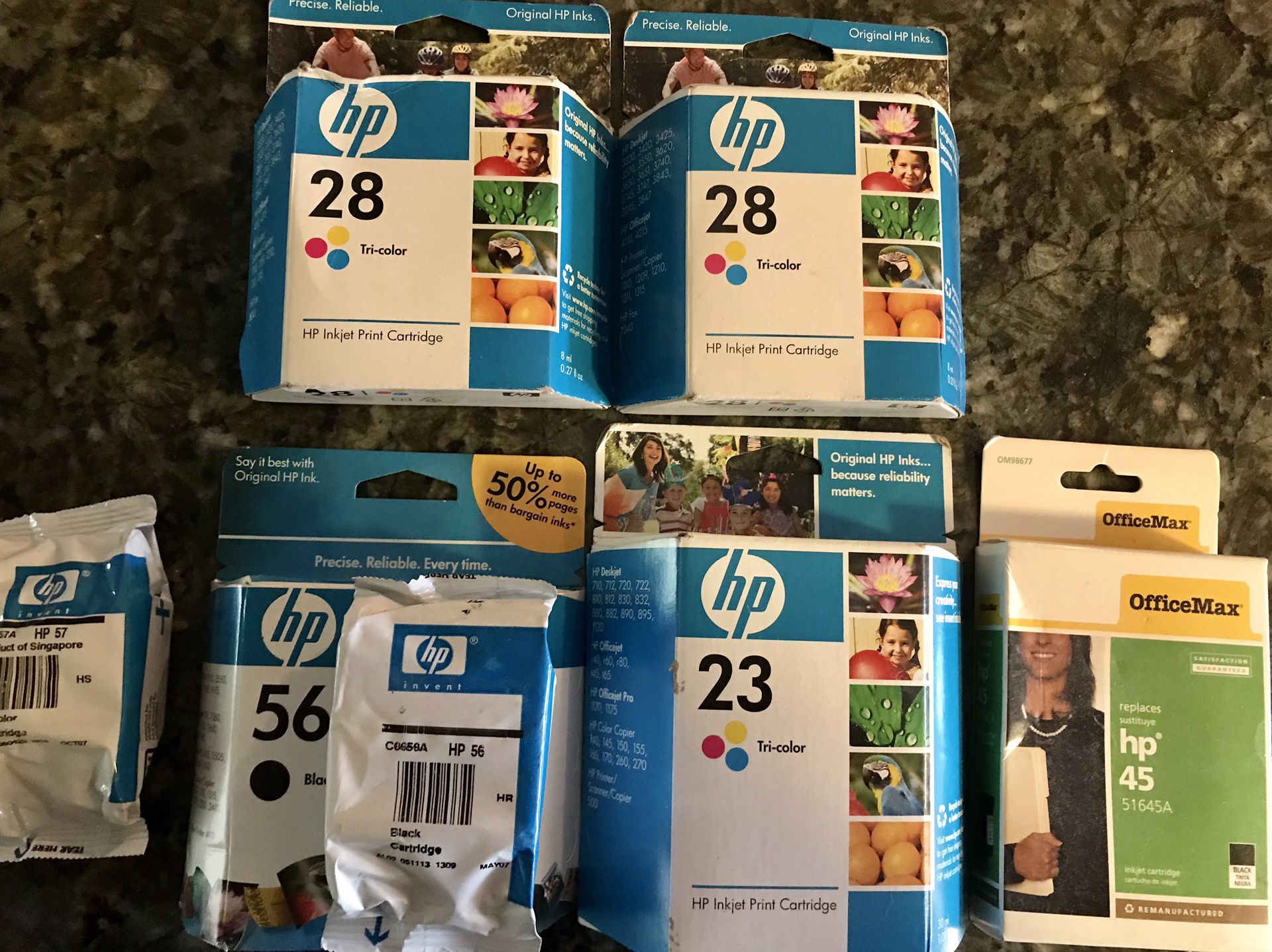 HP Tri-color and Black Ink Cartridges (new/unopened)
