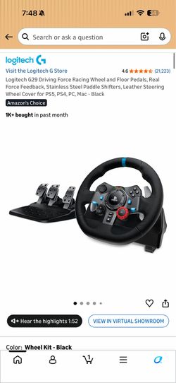 Logitech G29 Racing Steering Wheel & Pedals