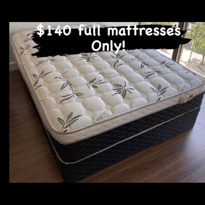 new orthopedic Pillow top mattresses Colchones nuevos ortopédicos pillow top   Queen size  $150 - $210 With Box Spring   Full size  $140 - $200 With B