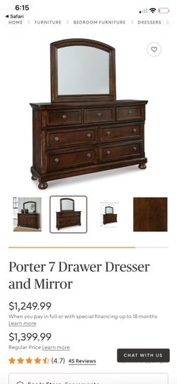 Porter 7 Drawer Dresser and Mirror