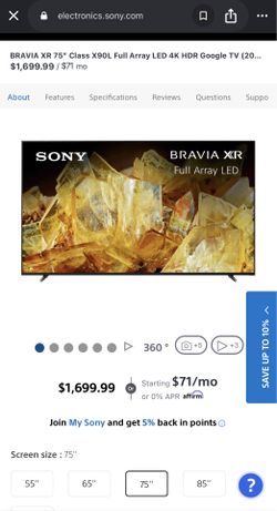 Sony 75” XR-75X90L
