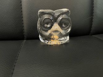 Vintage Riedel Crystal Owl Paperweight