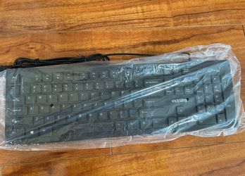 Wired Keyboard 104 Keycaps USB Keyboard With 12 Multimedia Shortcuts