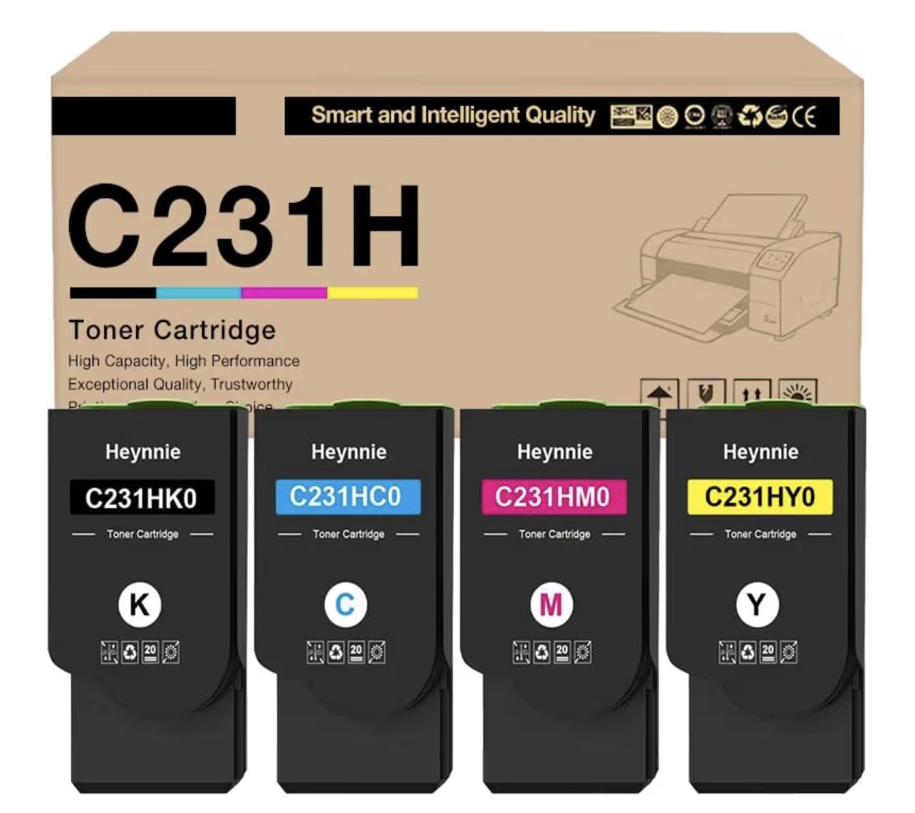 A120-C2325 4 Pack Toner for C231HK0 C231HC0 C231HM0 C231HY0 Replacement