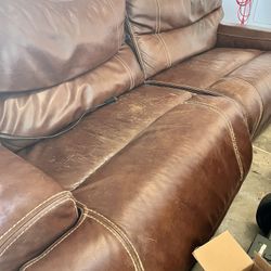 Leather Electric reclining couch