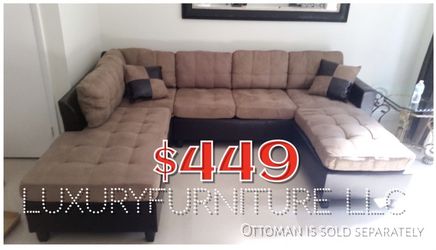 New tan beige microfiber sofa sectional