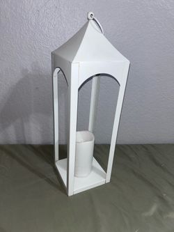 🕯️ Modern White Metal Lantern