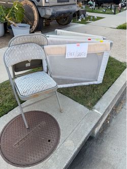Chairs and baby gate barrier fence
