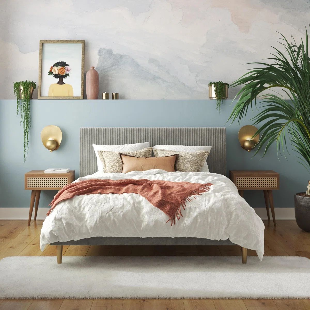 New Queen Size Bed Frame- Light Gray