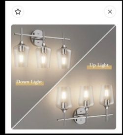 3-Light Chrome Vanity Wall Light Fixture