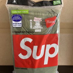 DS Supreme x Hanes Shirts Pack aka Tagless Tee Olive SzXL (3 Shirts in 1 Pack)