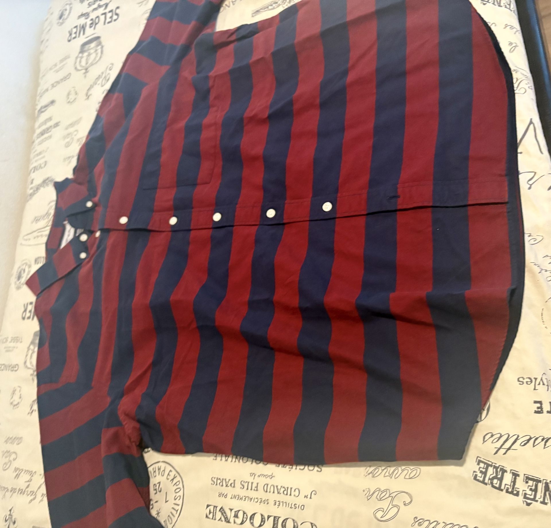 Long Sleves Red and Dark Stripes Shirt XXL