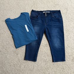 Capris Jeans and Top