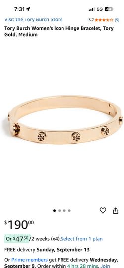 Tory Burch Icon Hinge Bracelet Tory Gold Medium