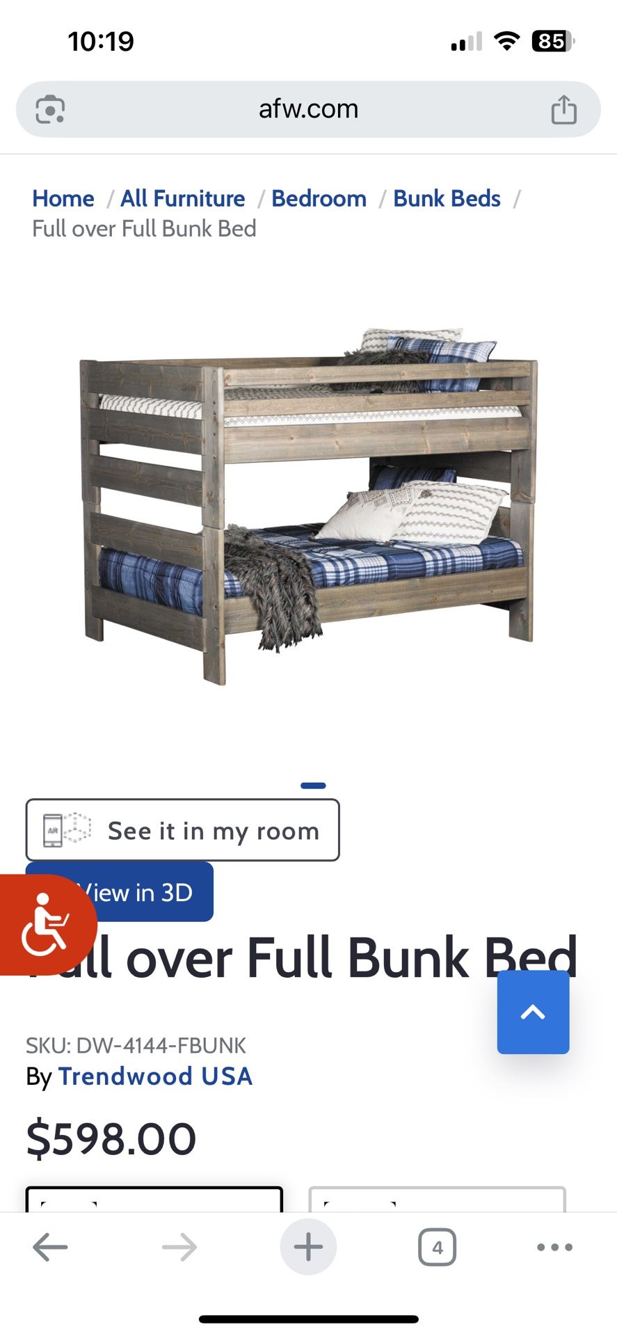 Full/Full Bunk Bed + 2 Full Mattresses ! – $150