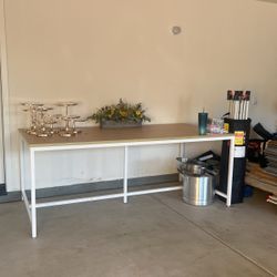 8 Foot Long White Table 