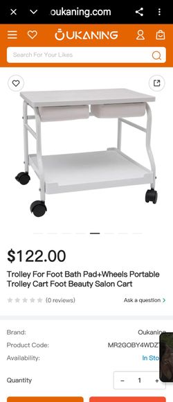 Beauty Salon Nail Or Foot Bath Spa Portable Esthetician Trolley Cart for Foot Rest Pedicure Manicure Funiture Massage Table Salon Supplies 2 Way Use 3