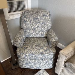 Need gone! Blue paisley accent rocking chair