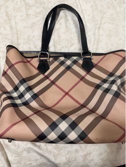 Burberry Coated Canvas Nova Check Tote