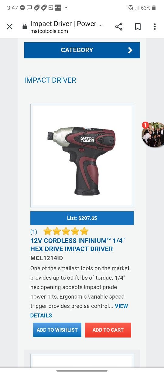 Matco Cordless Impact