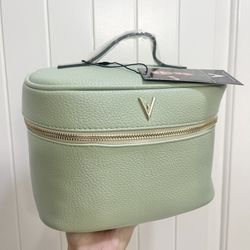 Vanessa Williams Green Faux Leather Makeup Bag Case 