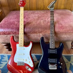 Pair of Schafer Stratocaster Vintage Electric Guitars